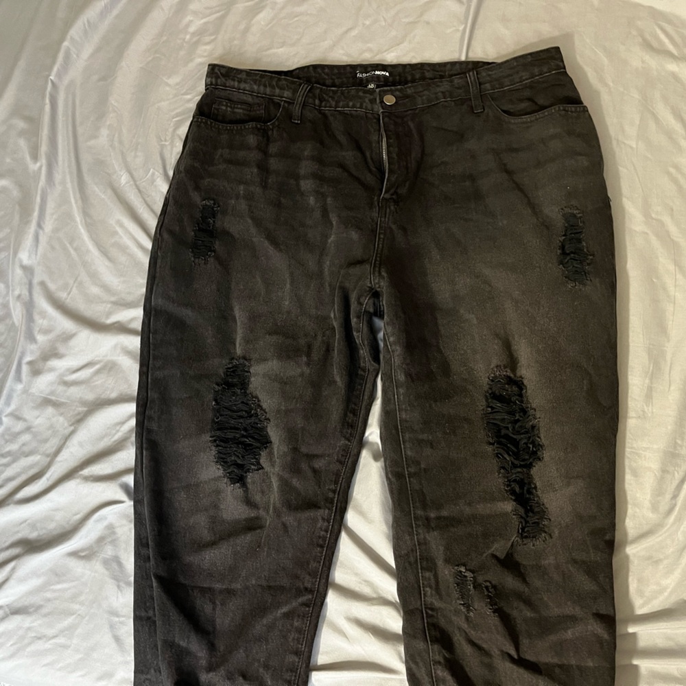 Black ripped fashion nova jeans